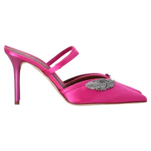 Malone Souliers Fara Embellished Slip-On Pumps in Pink Satin