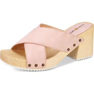 Malta Womens Faux Nubuck Slide Platform Sandals