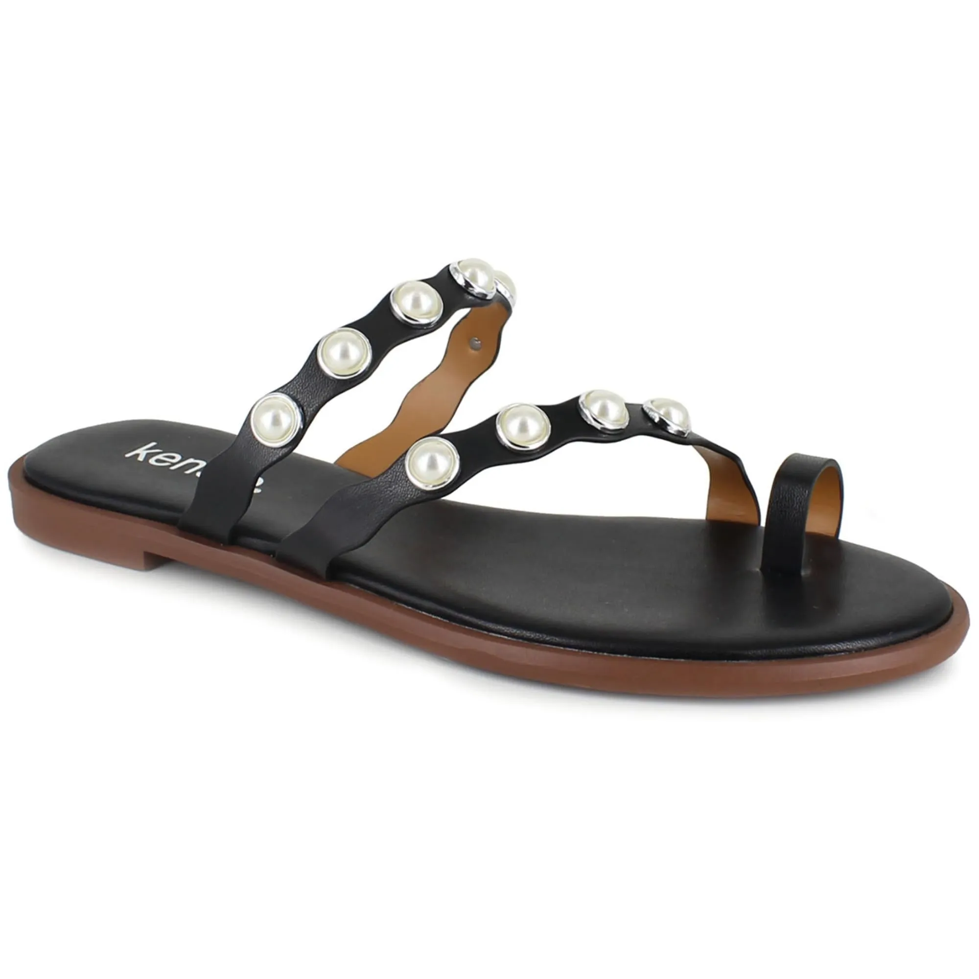 MALTESE Womens Faux Leather Toe Loop Strappy Sandals