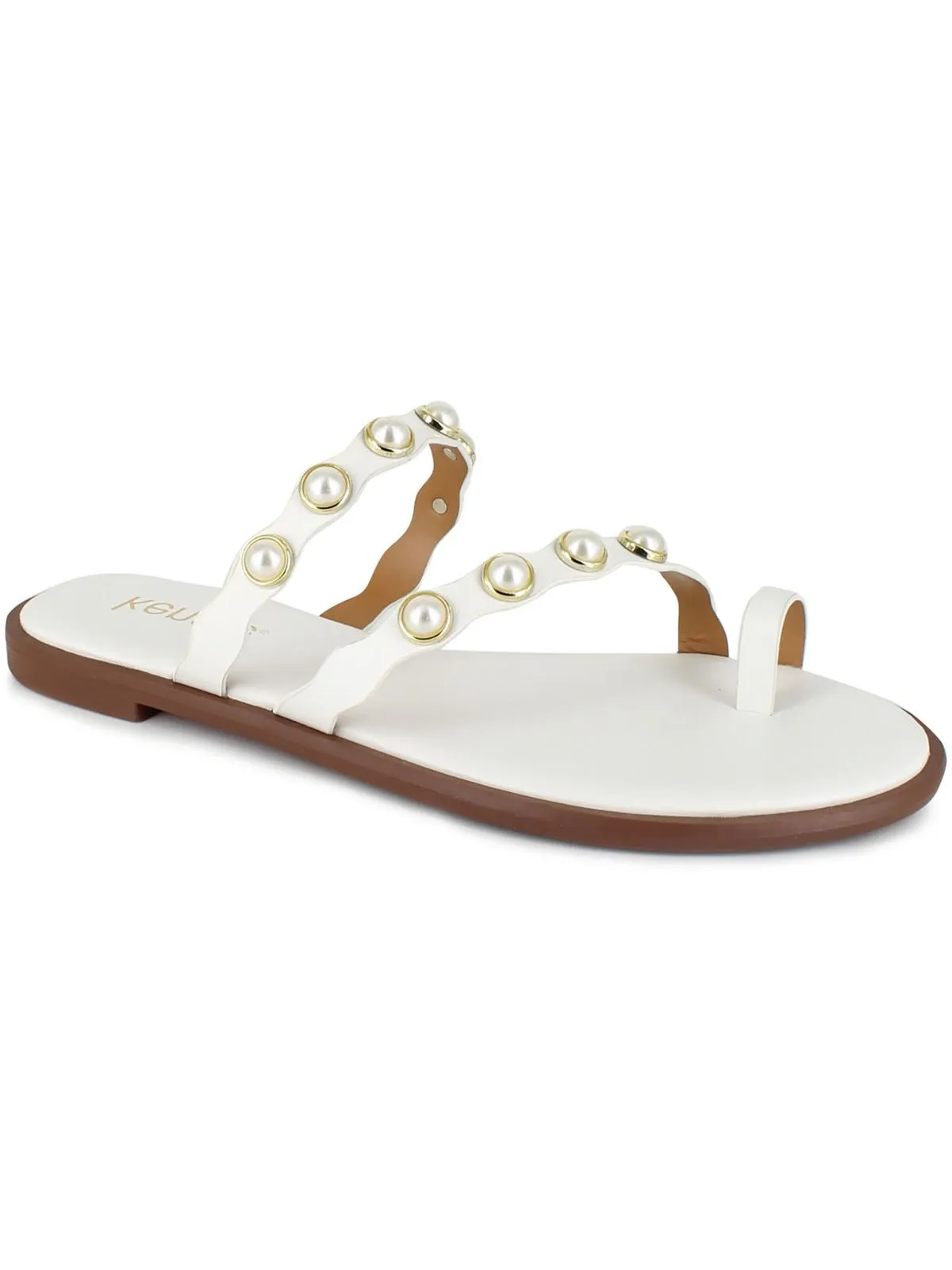 MALTESE Womens Faux Leather Toe Loop Strappy Sandals