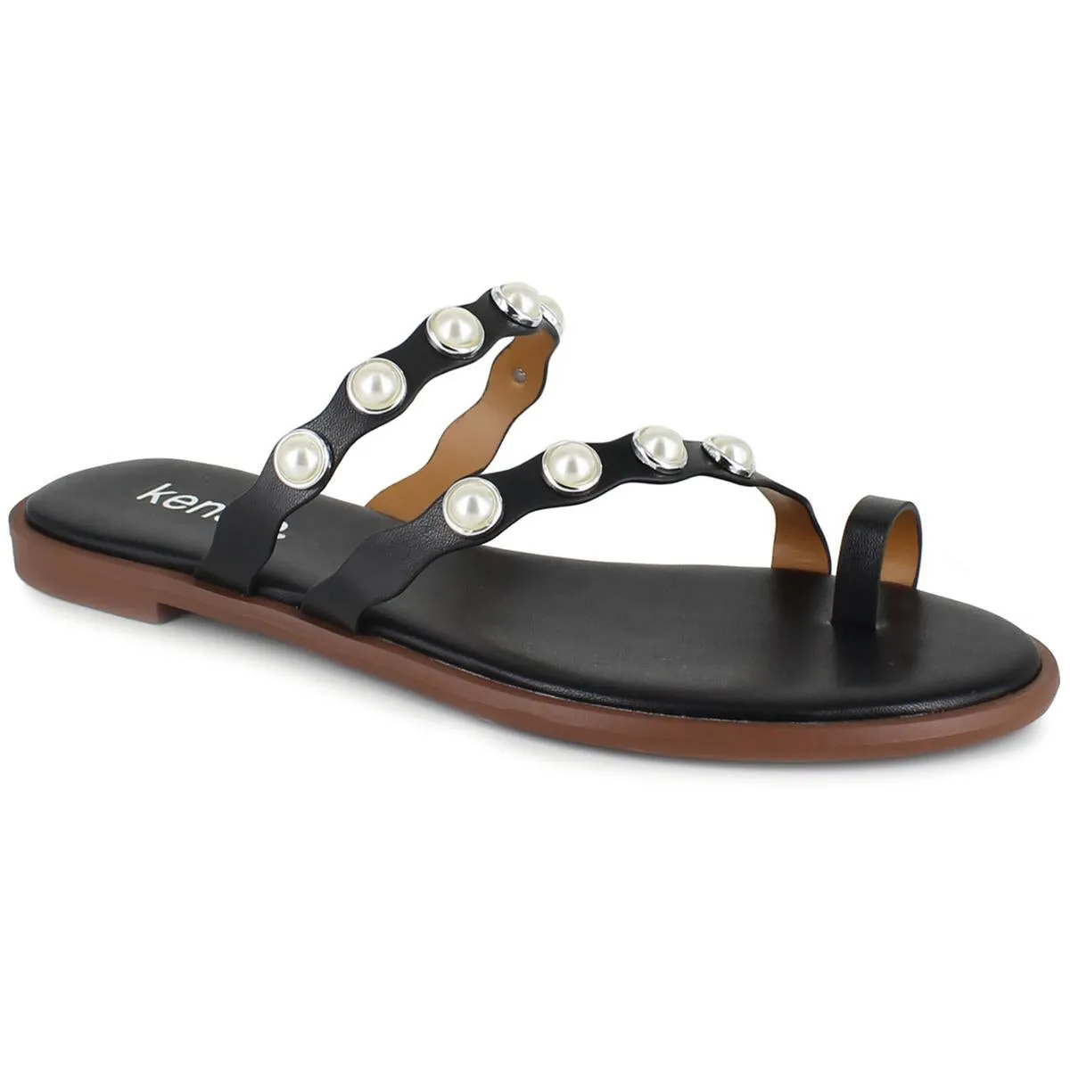 MALTESE Womens Faux Leather Toe Loop Strappy Sandals
