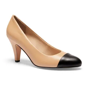 Mandy Heel in Black And Camel Leather