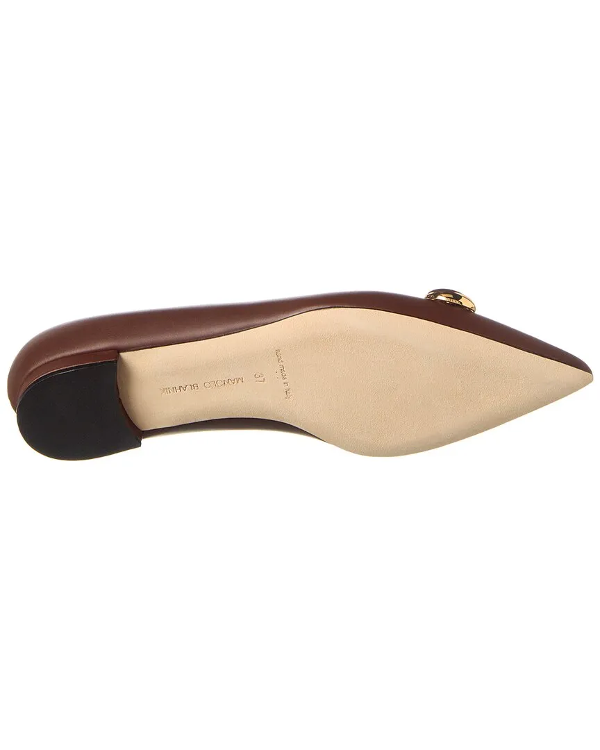 Manolo Blahnik Chappa Leather Flat