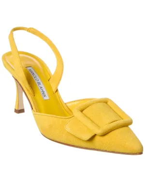 Manolo Blahnik Maysli 70 Suede Slingback Pump