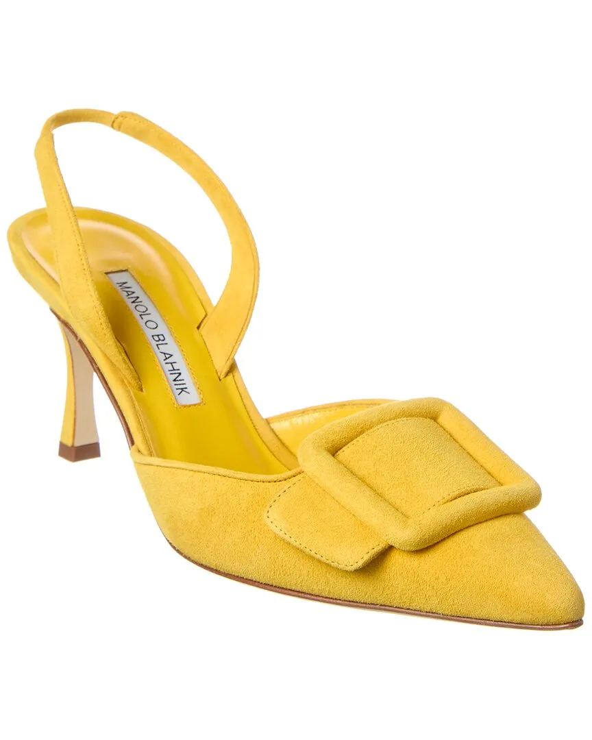 Manolo Blahnik Maysli 70 Suede Slingback Pump