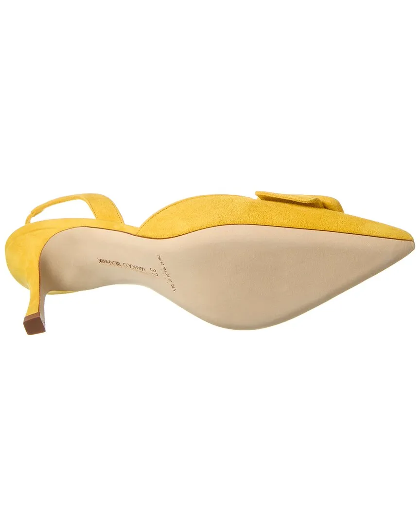 Manolo Blahnik Maysli 70 Suede Slingback Pump
