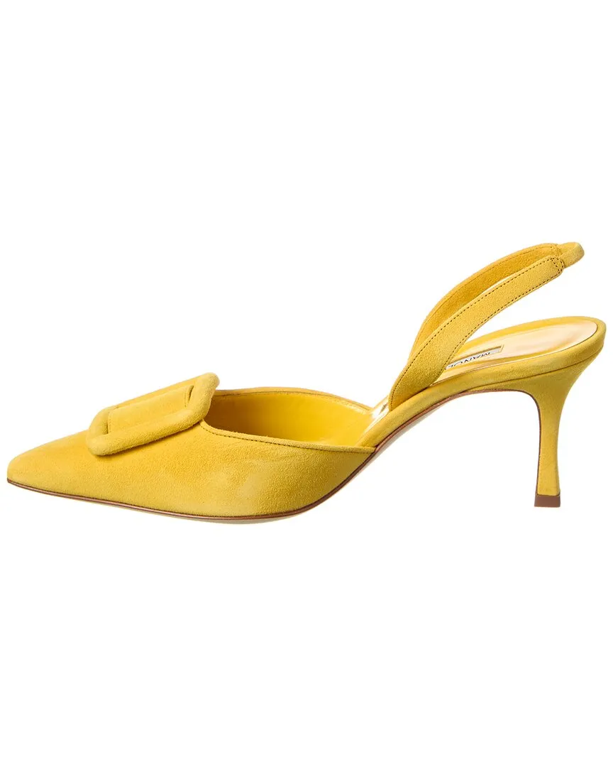 Manolo Blahnik Maysli 70 Suede Slingback Pump