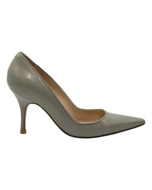 Manolo Blahnik Pointed Pumps in Grey Leather