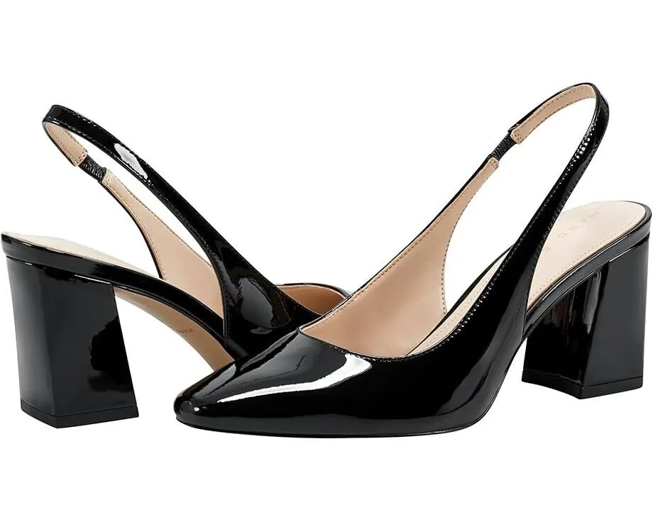 Marc Fisher Ltd Valinda Slingback Women's 8 Black Pointed Toe Block Heel ZPO1691