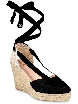 Margherita Womens Suede Espadrille Wedge Heels