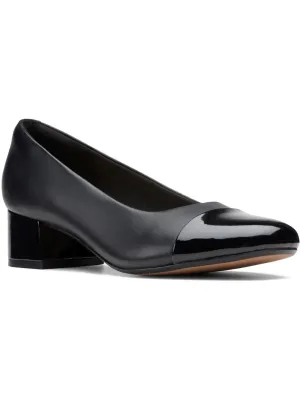 Marilyn Sara Womens Leather Round Toe Block Heels