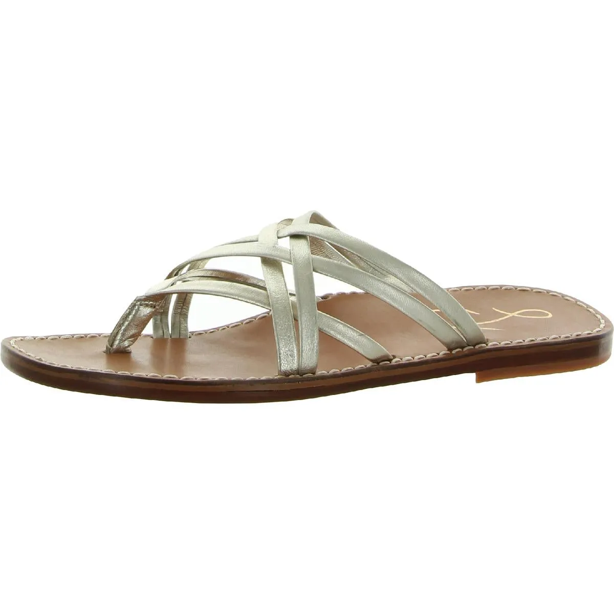 Marinea Womens Leather Slides Thong Sandals