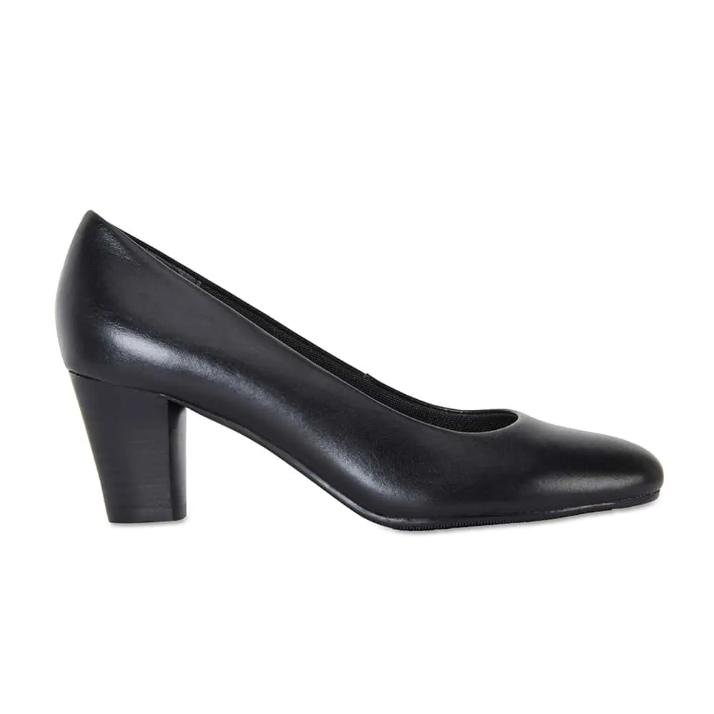 Marley Heel in Black Leather