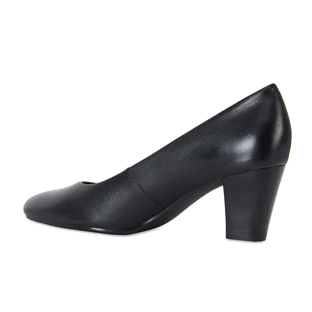 Marley Heel in Black Leather