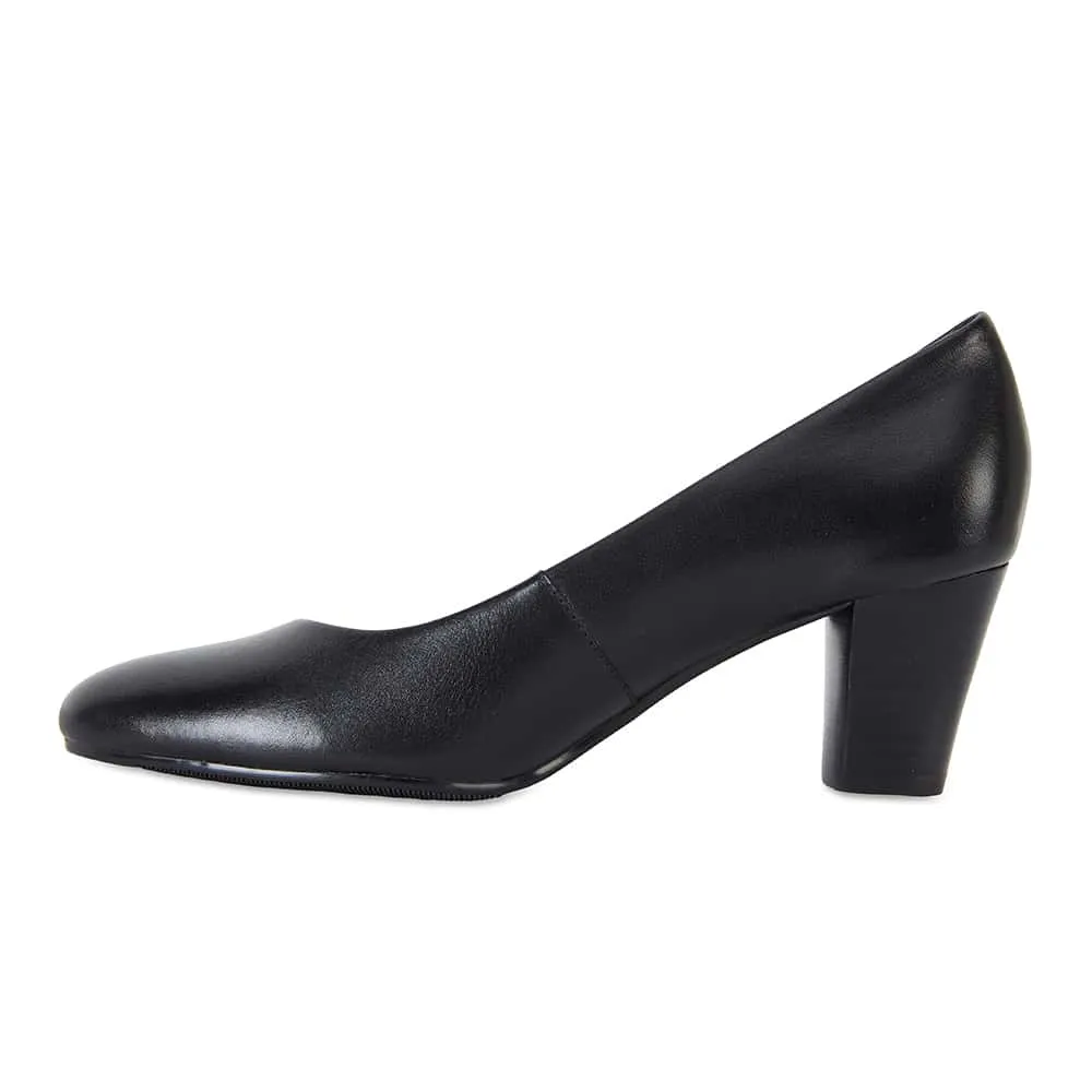 Marley Heel in Black Leather