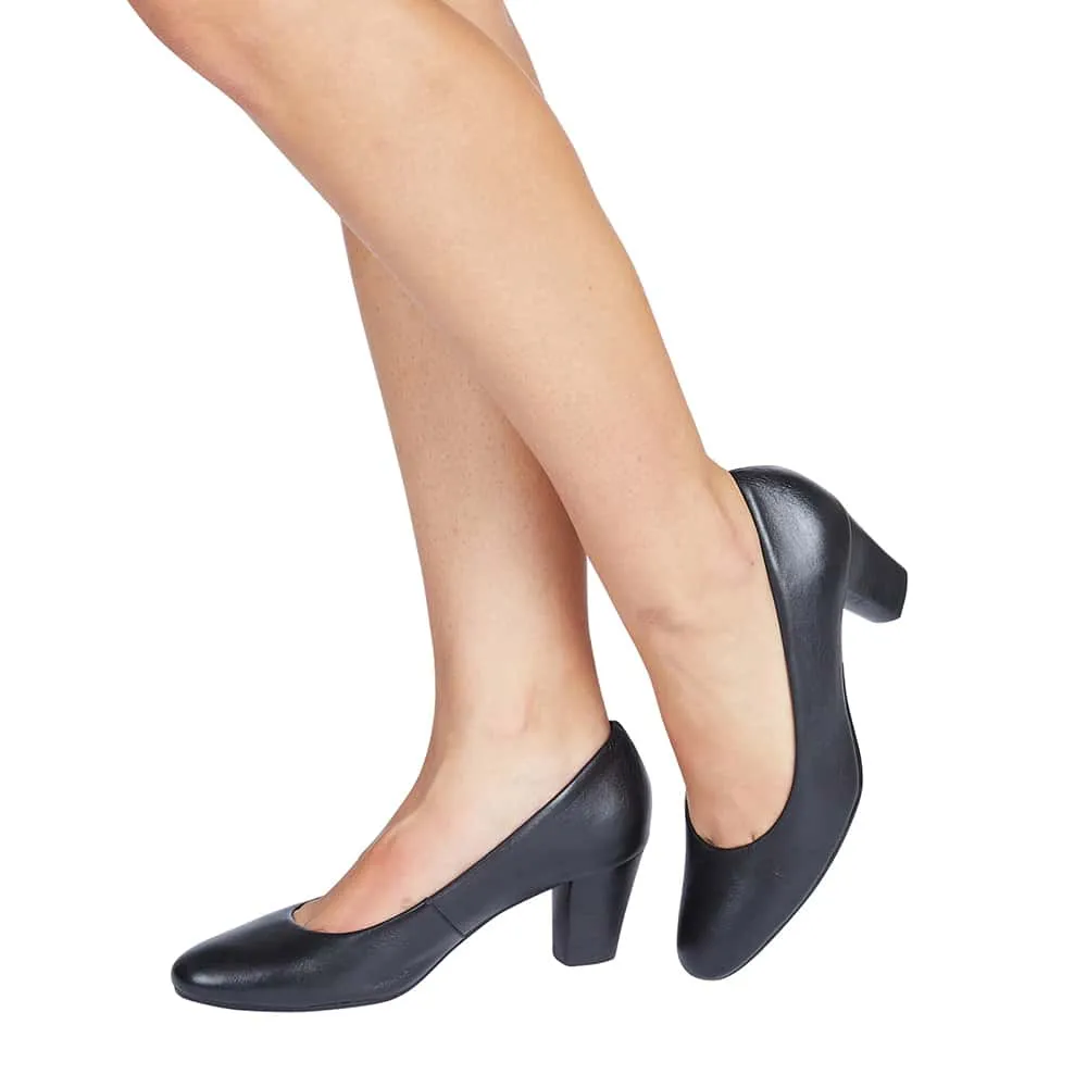 Marley Heel in Black Leather