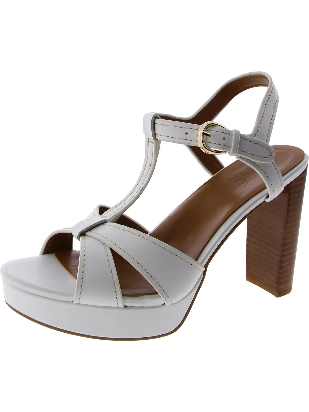Marnie Womens Leather Ankle Strap Heels