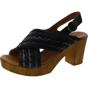 Martie Womens Leather Criss-Cross Platform Sandals