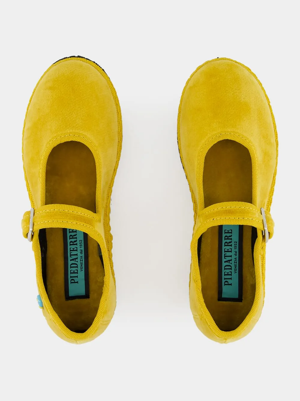 Mary Jane Bambino in Yellow Ribolla Velvet