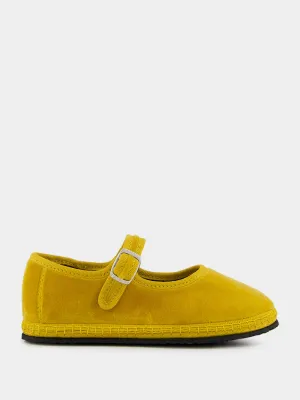 Mary Jane Bambino in Yellow Ribolla Velvet