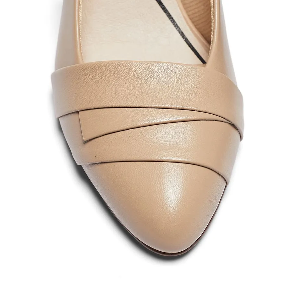 Matilda Heel in Nude Leather
