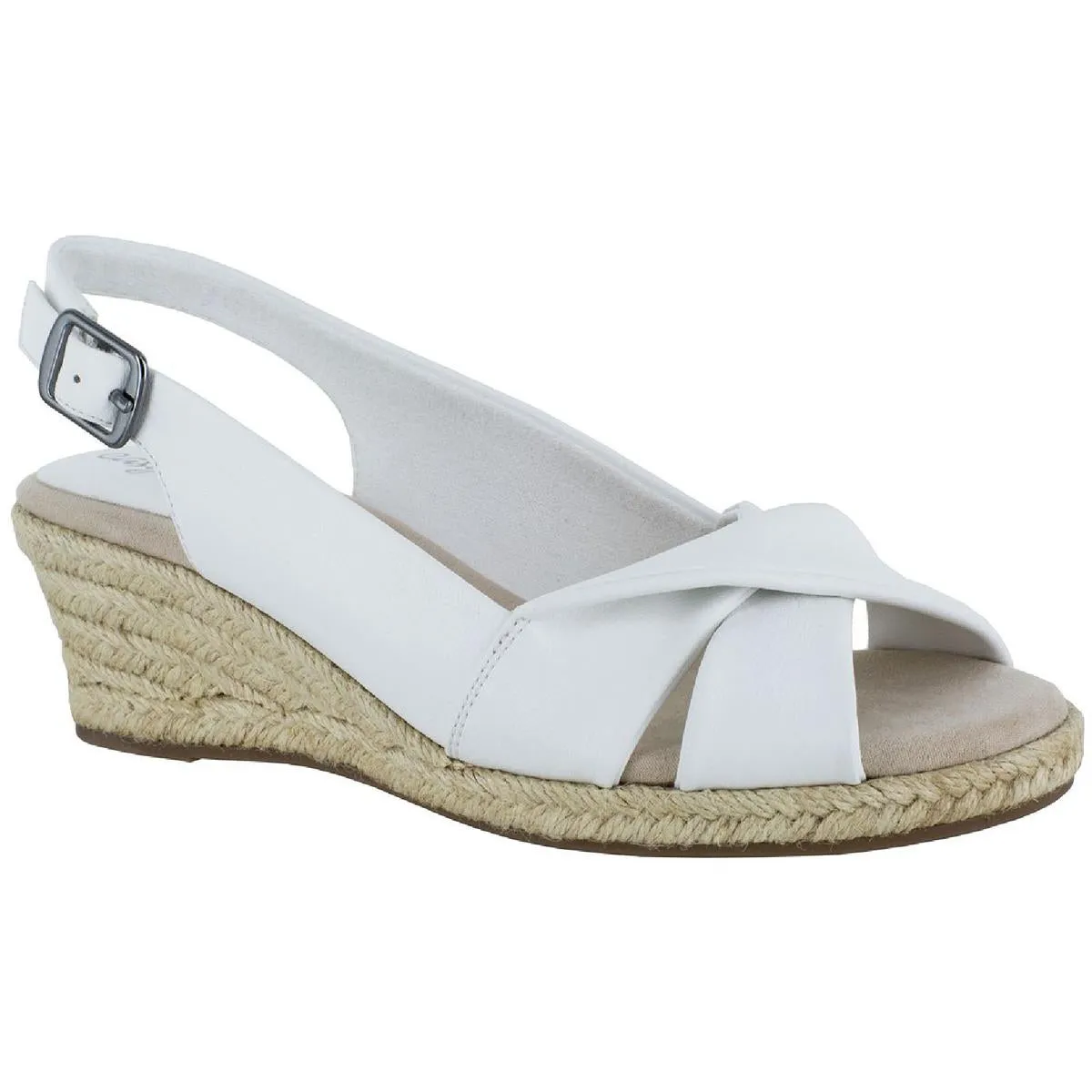 Maureen Womens Faux Leather Slingback Wedge Sandals