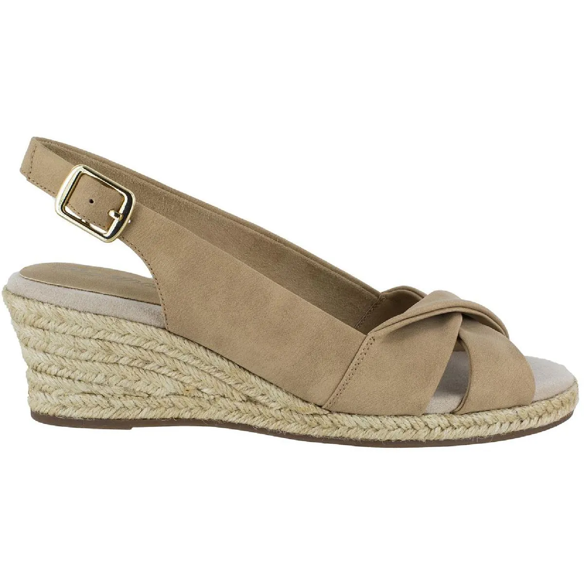Maureen Womens Faux Leather Slingback Wedge Sandals