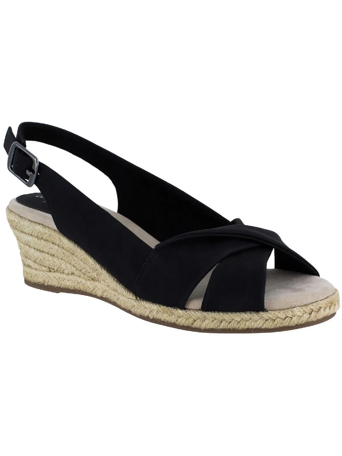 Maureen Womens Faux Leather Slingback Wedge Sandals