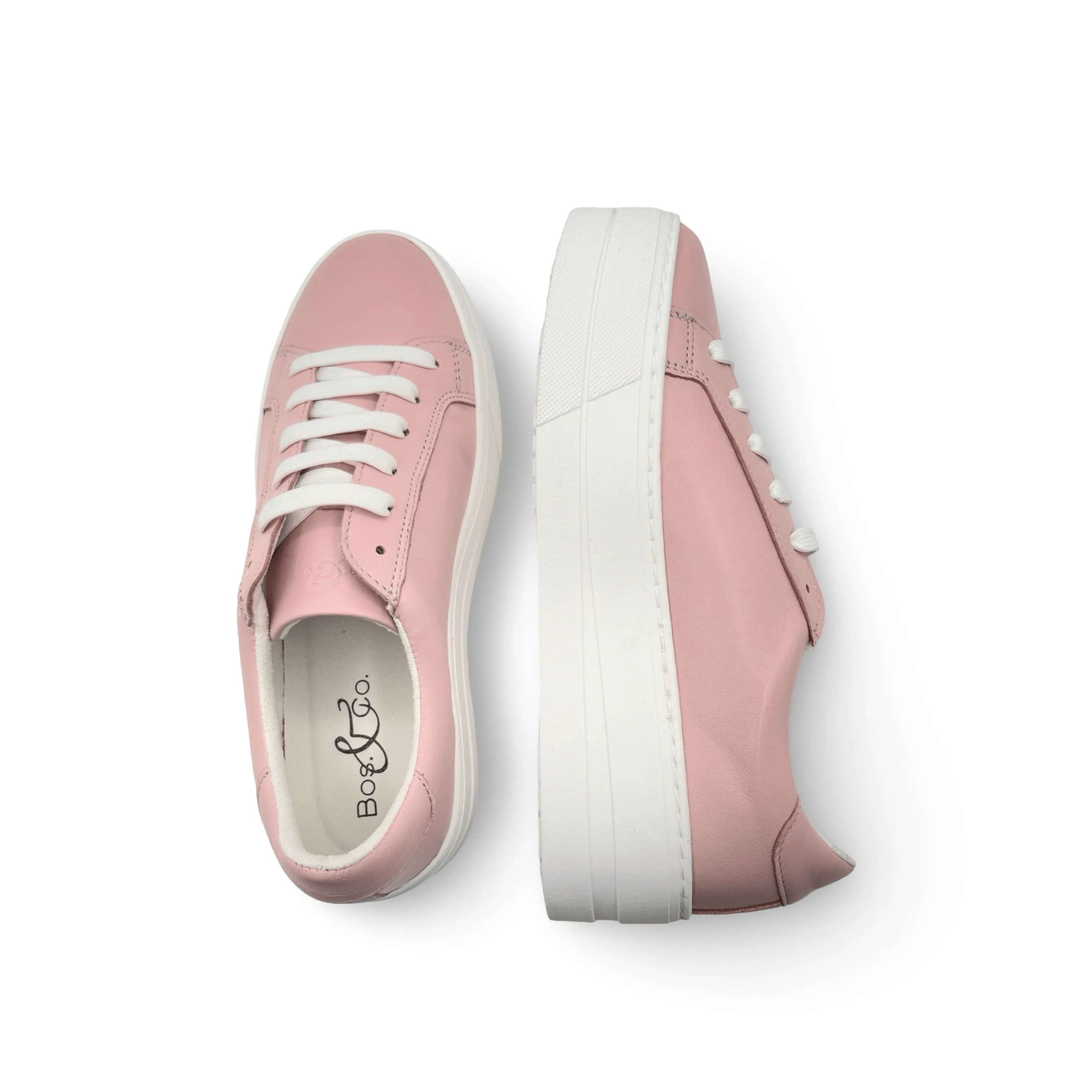 MAYA Pink Leather Lace Up Trainer