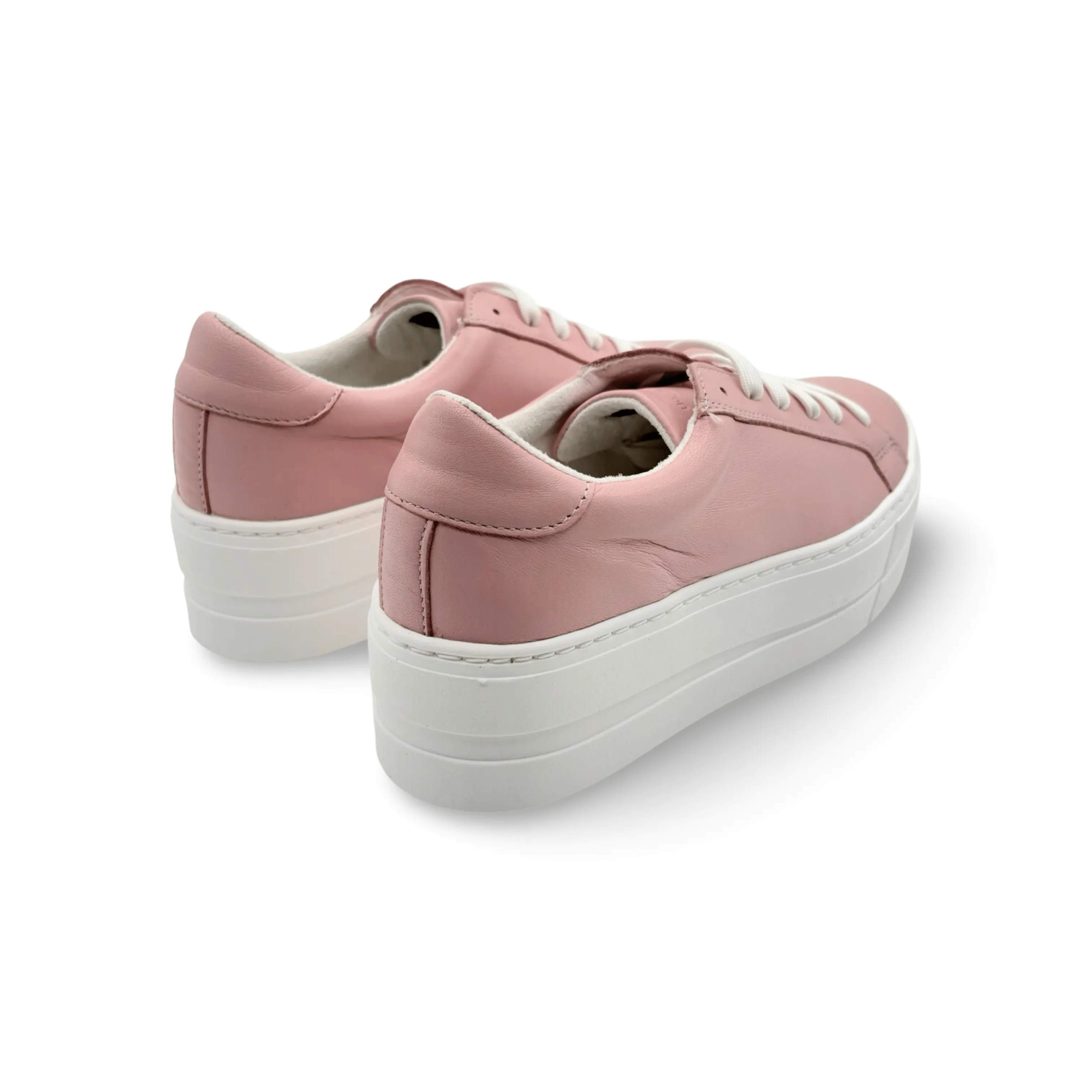 MAYA Pink Leather Lace Up Trainer