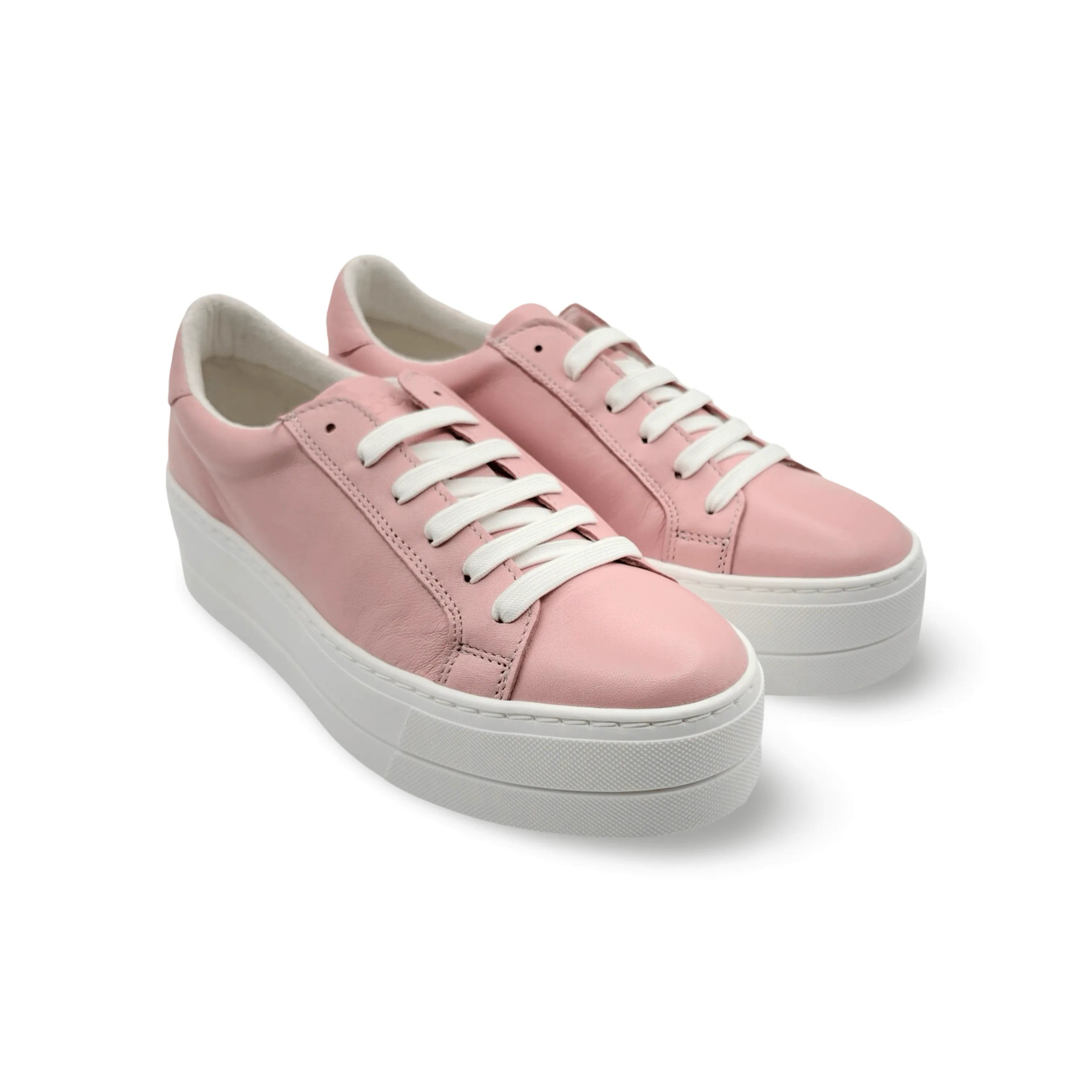 MAYA Pink Leather Lace Up Trainer