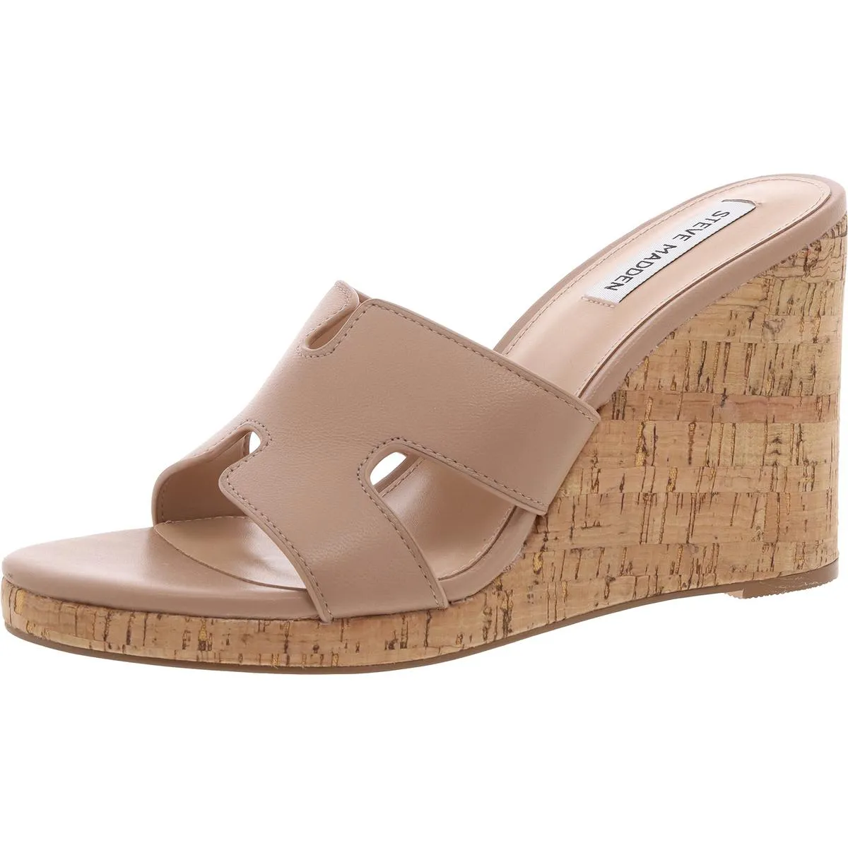 Mayson Womens Solid Leather Wedge Sandals