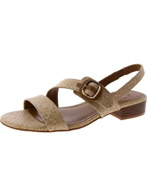 Meesha 2 Womens Woven Block Heel Slingback Sandals