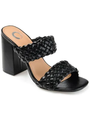MELISSA Womens Cushioned Footbed Woven Straps Block Heels