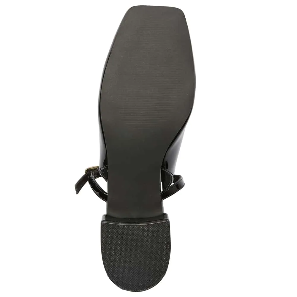 Melody Heel in Black Patent