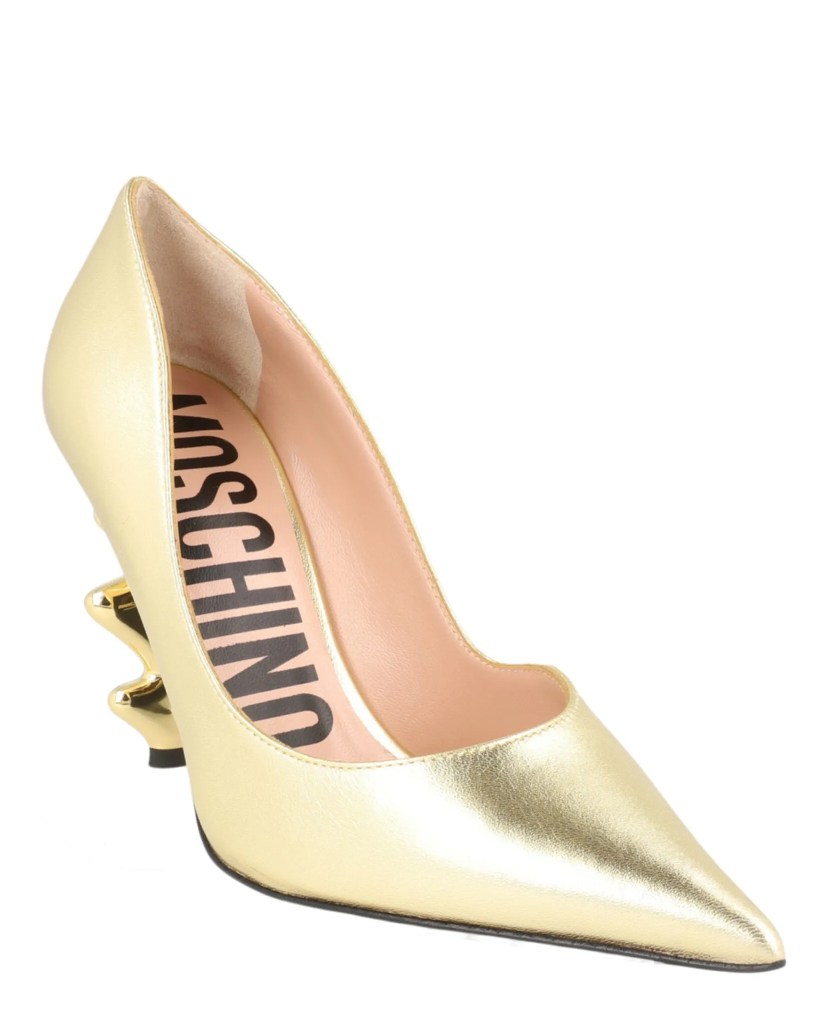 Metallic Sculpted-Heel Pumps