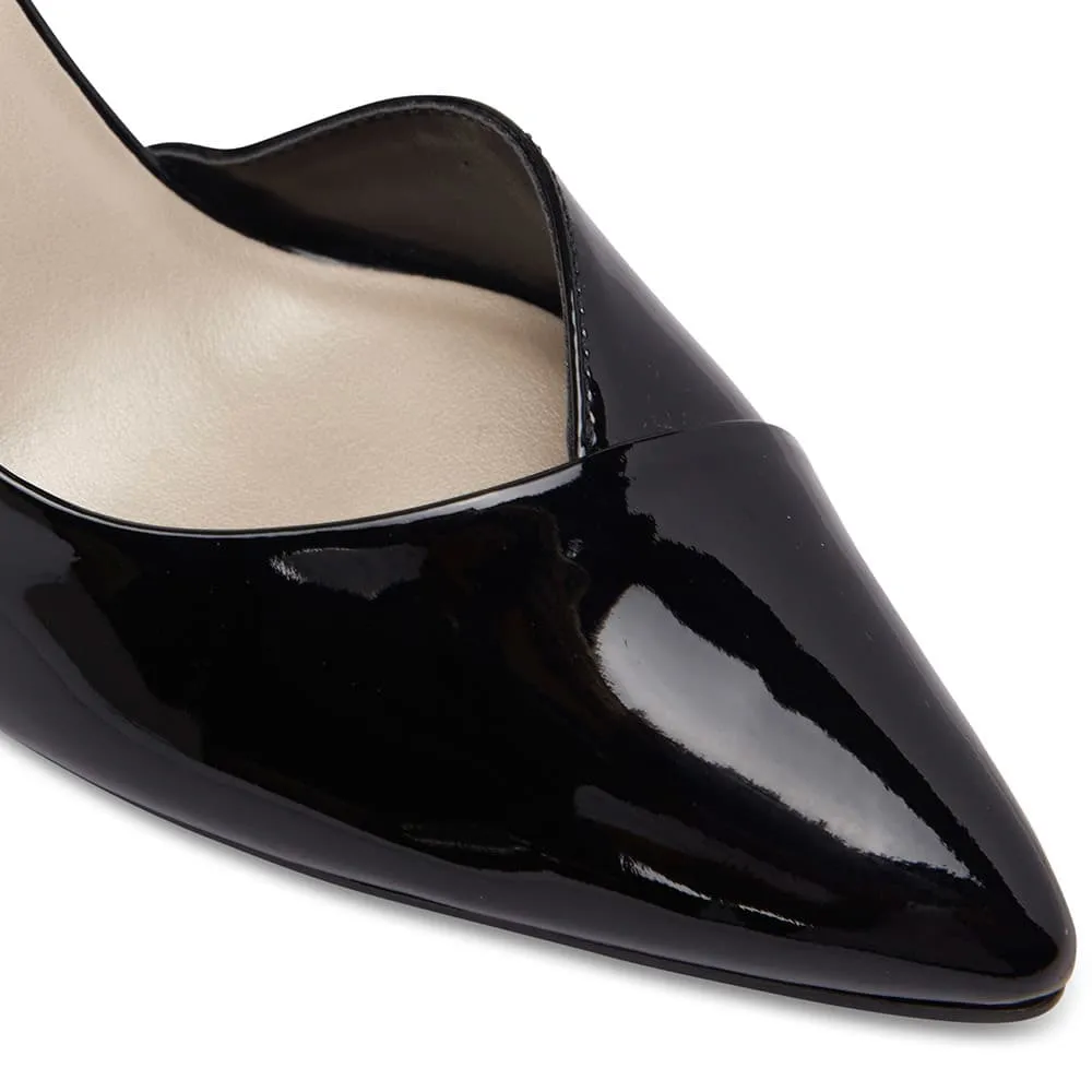 Mikado Heel in Black Patent