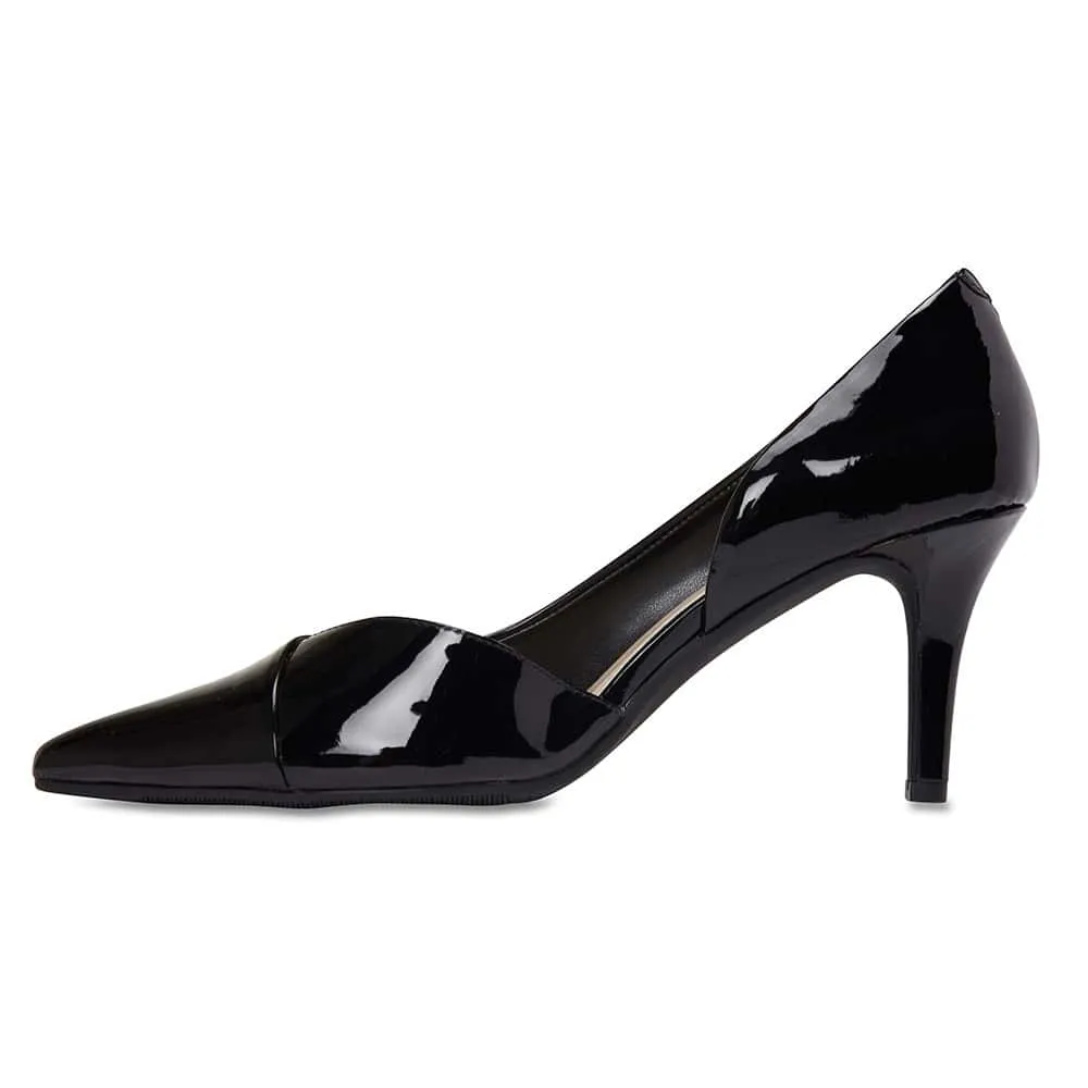 Mikado Heel in Black Patent