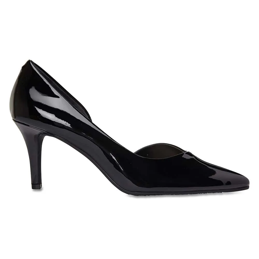 Mikado Heel in Black Patent