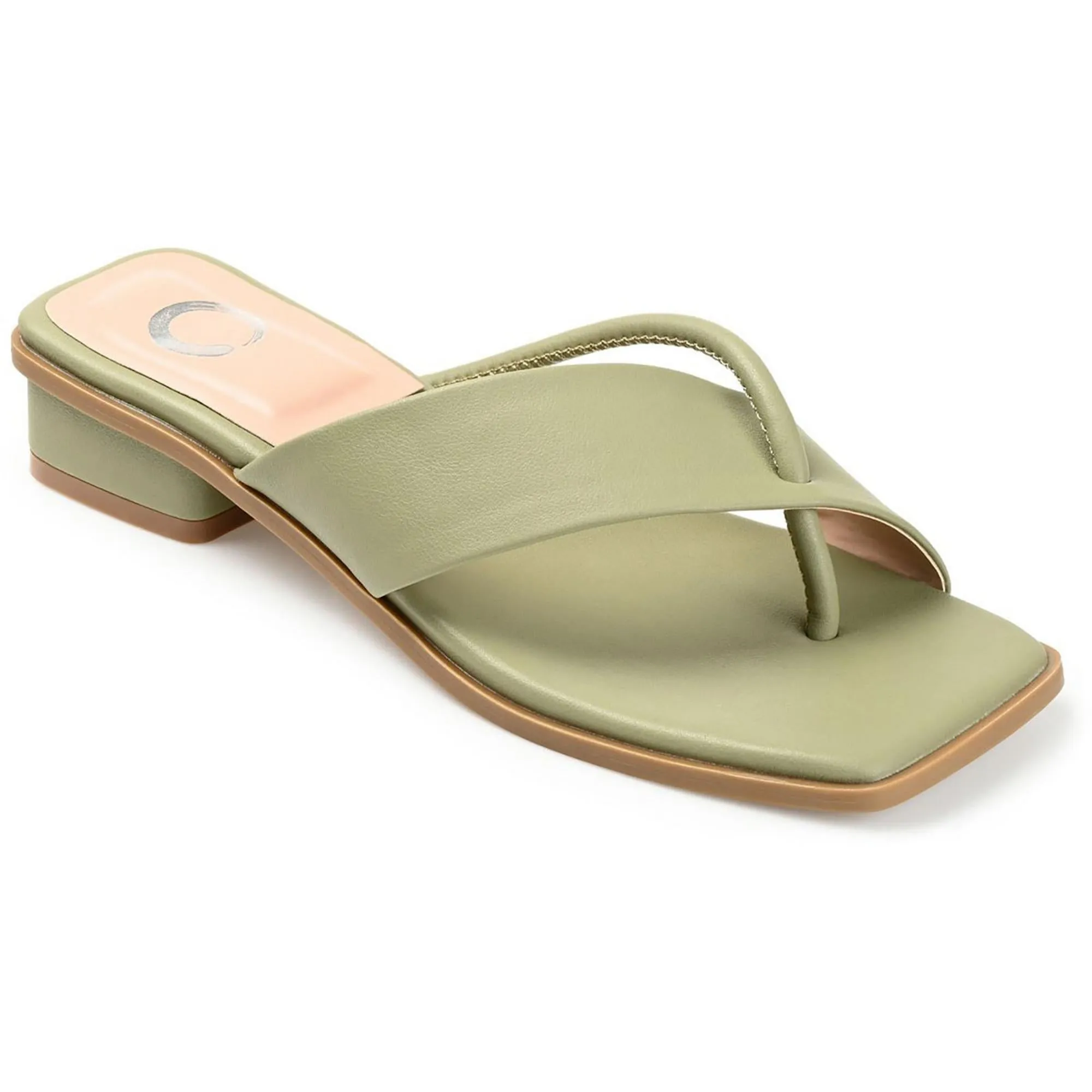 Mina Womens Faux Leather Block Heel