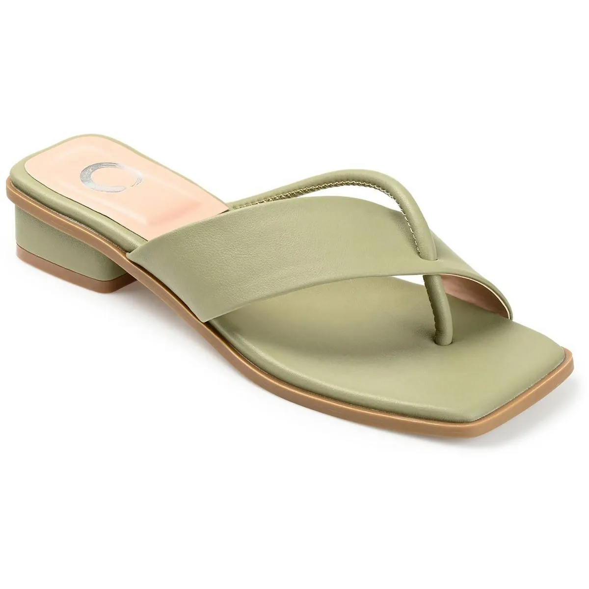 Mina Womens Faux Leather Block Heel