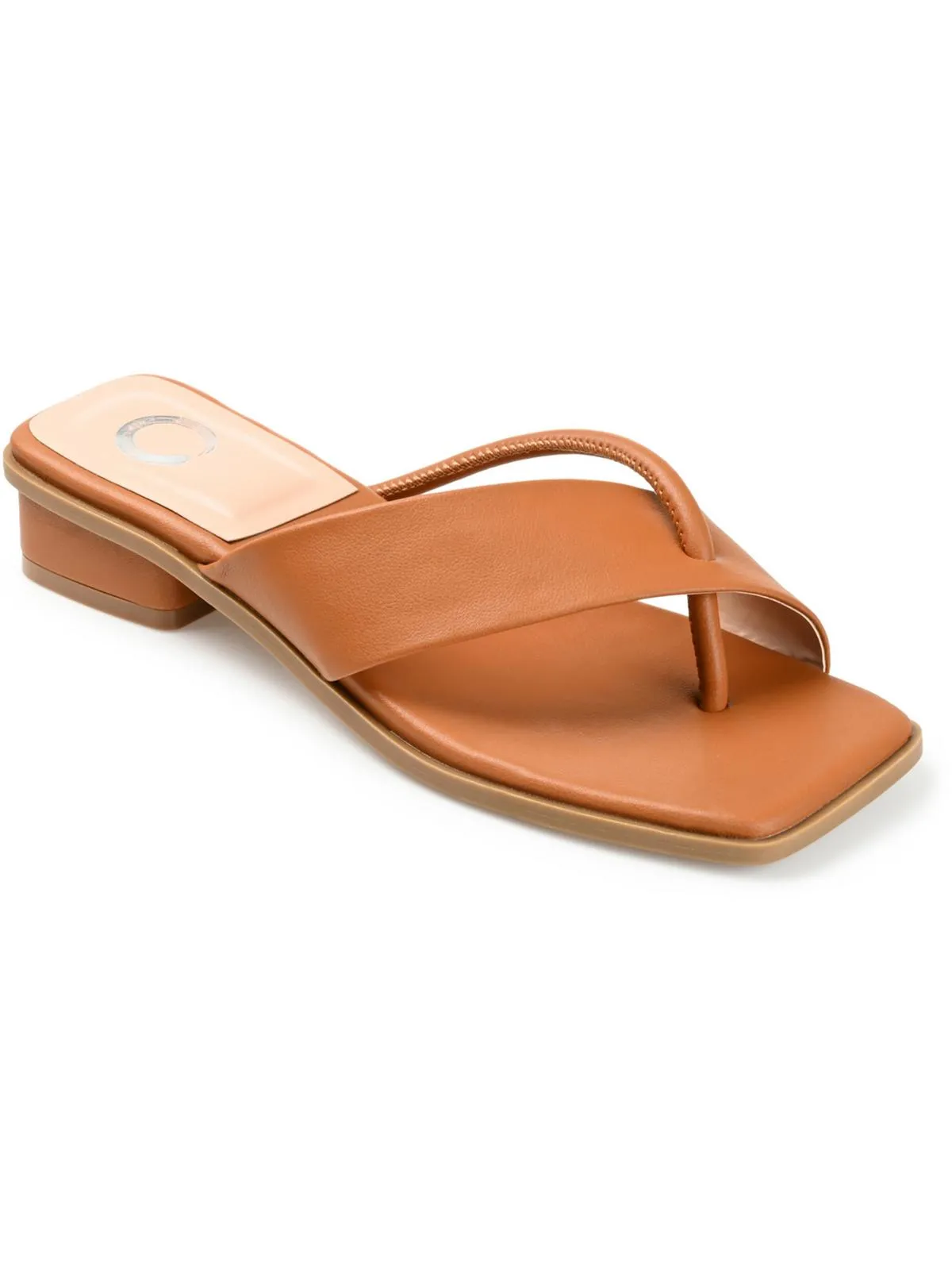 Mina Womens Faux Leather Block Heel
