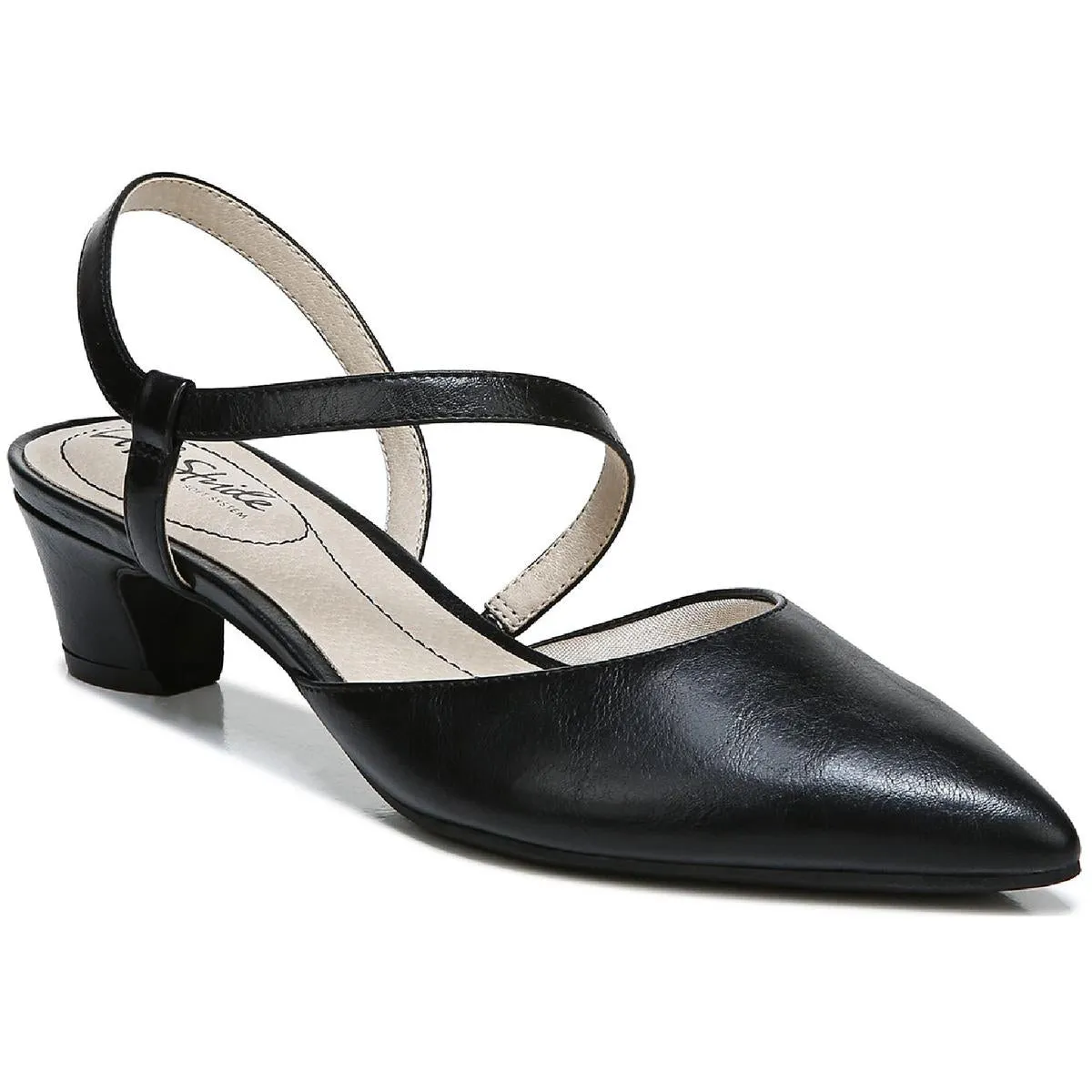 Minimalist Womens Strappy Pointed Toe Slingback Heels