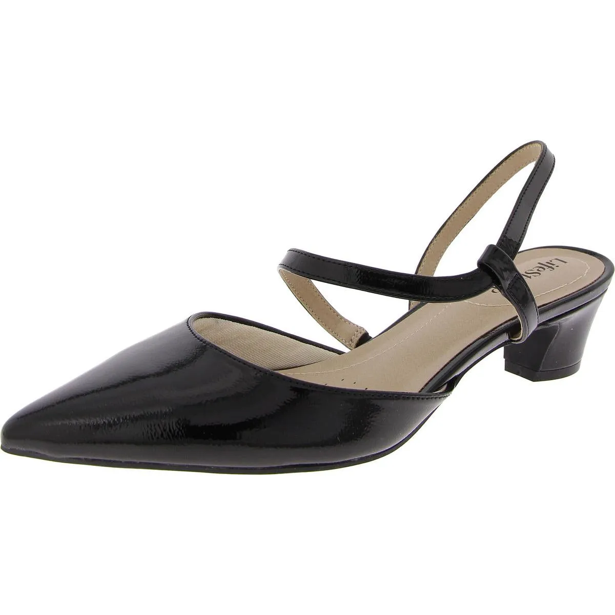 Minimalist Womens Strappy Pointed Toe Slingback Heels
