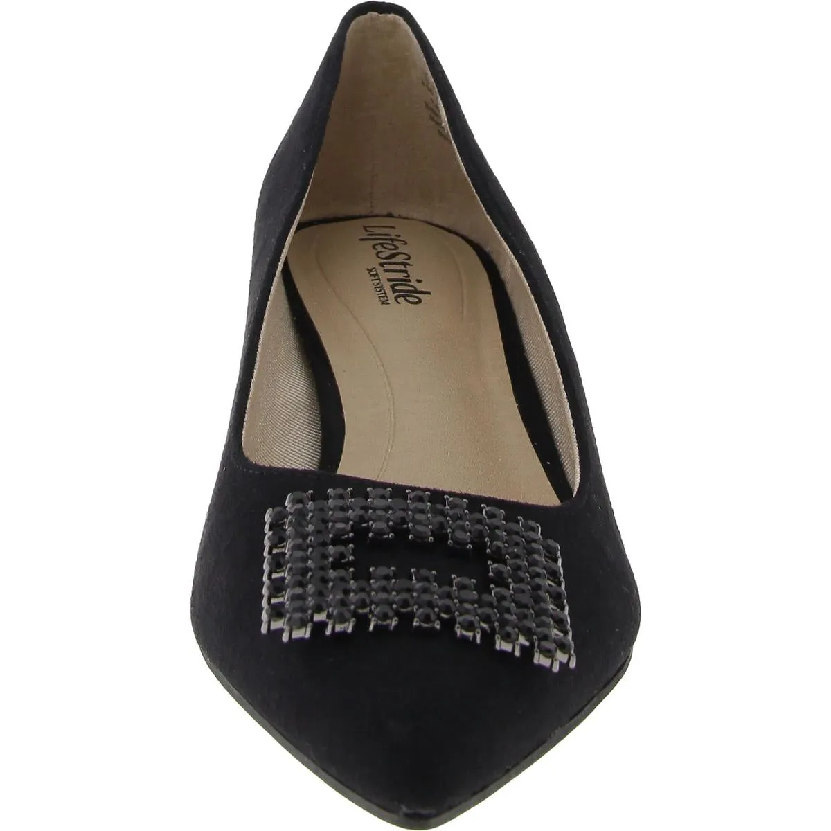 MINX BLING Womens Faux Suede Slip On Block Heels