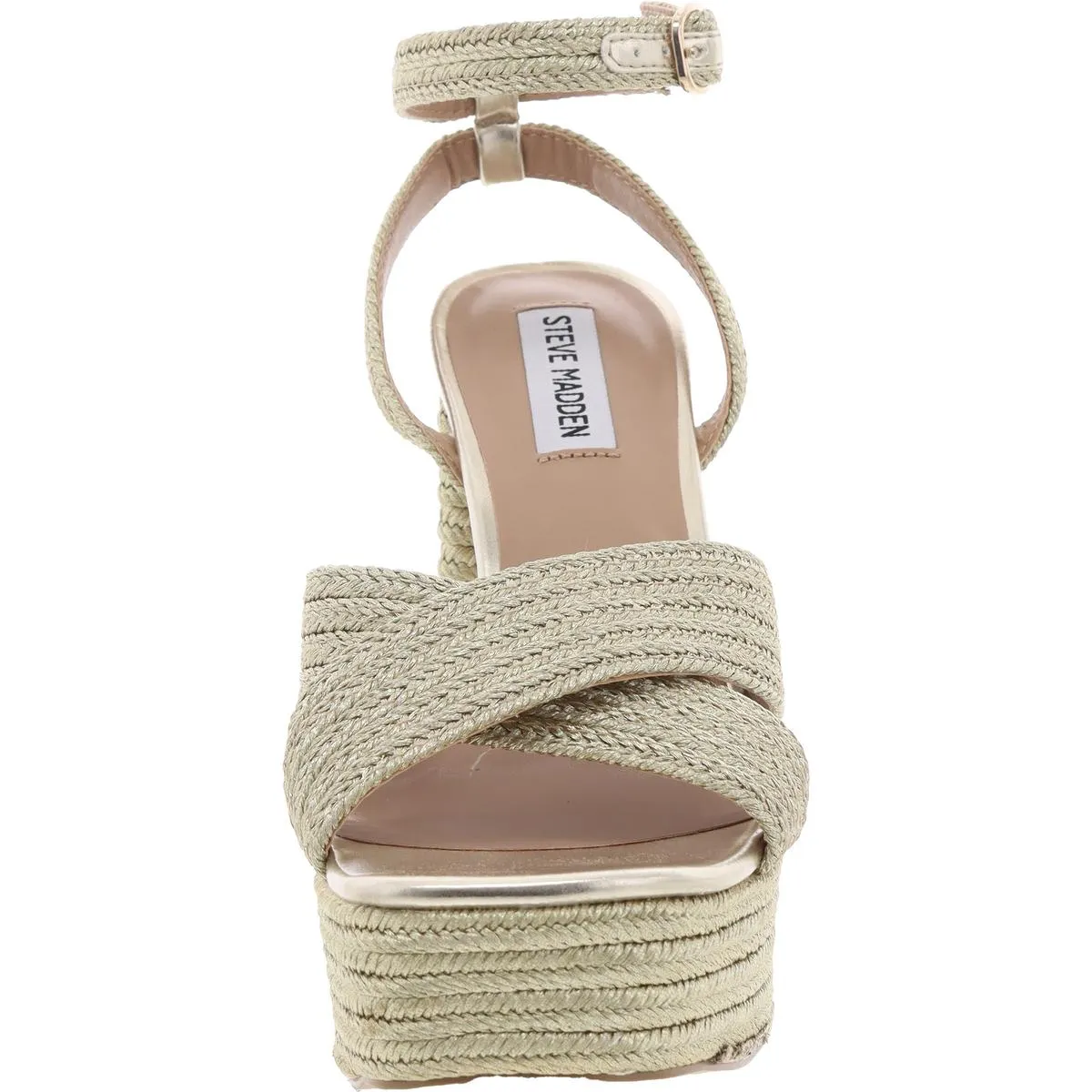 Miss Womens Criss-Cross Textured Platform Sandals