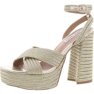 Miss Womens Criss-Cross Textured Platform Sandals