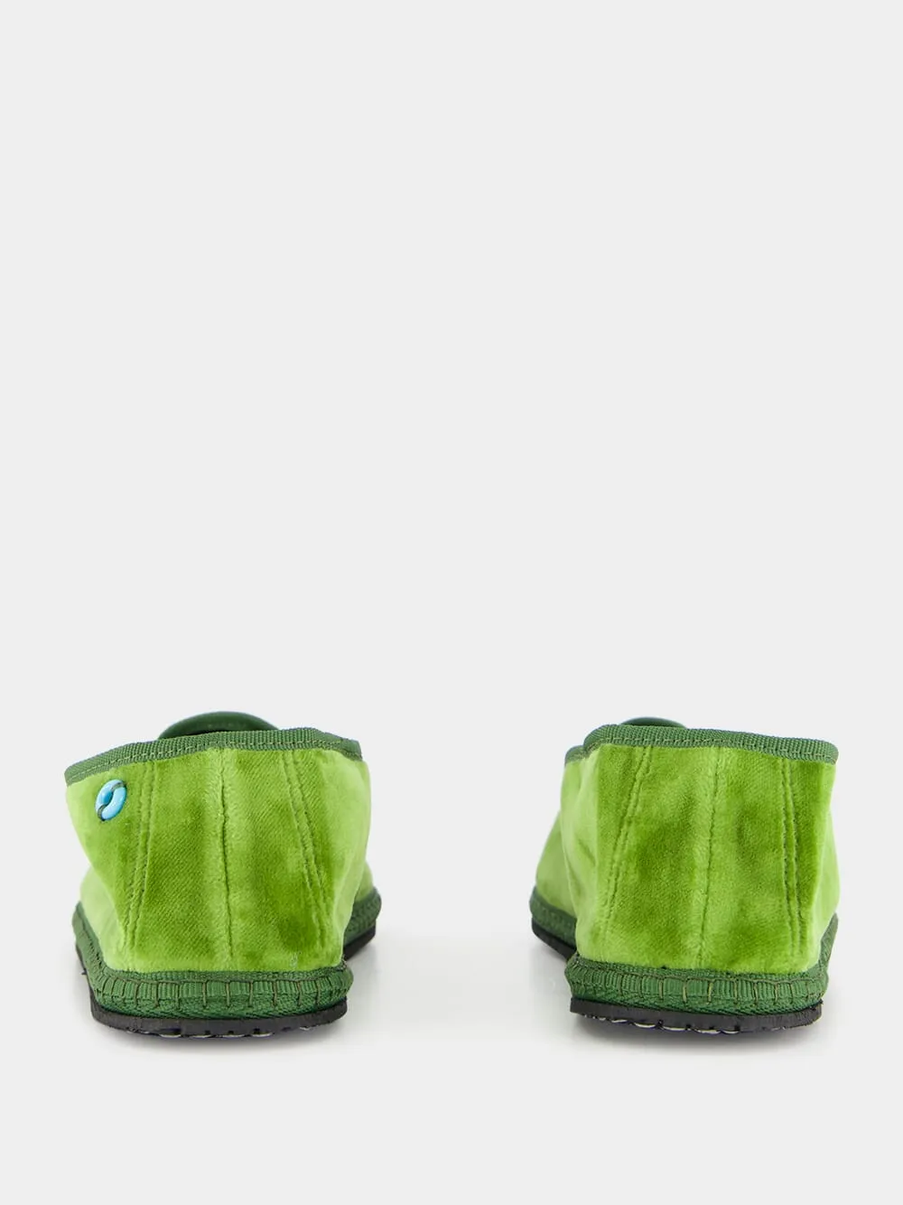 Modigliani Flats in Asparagus Green Velvet