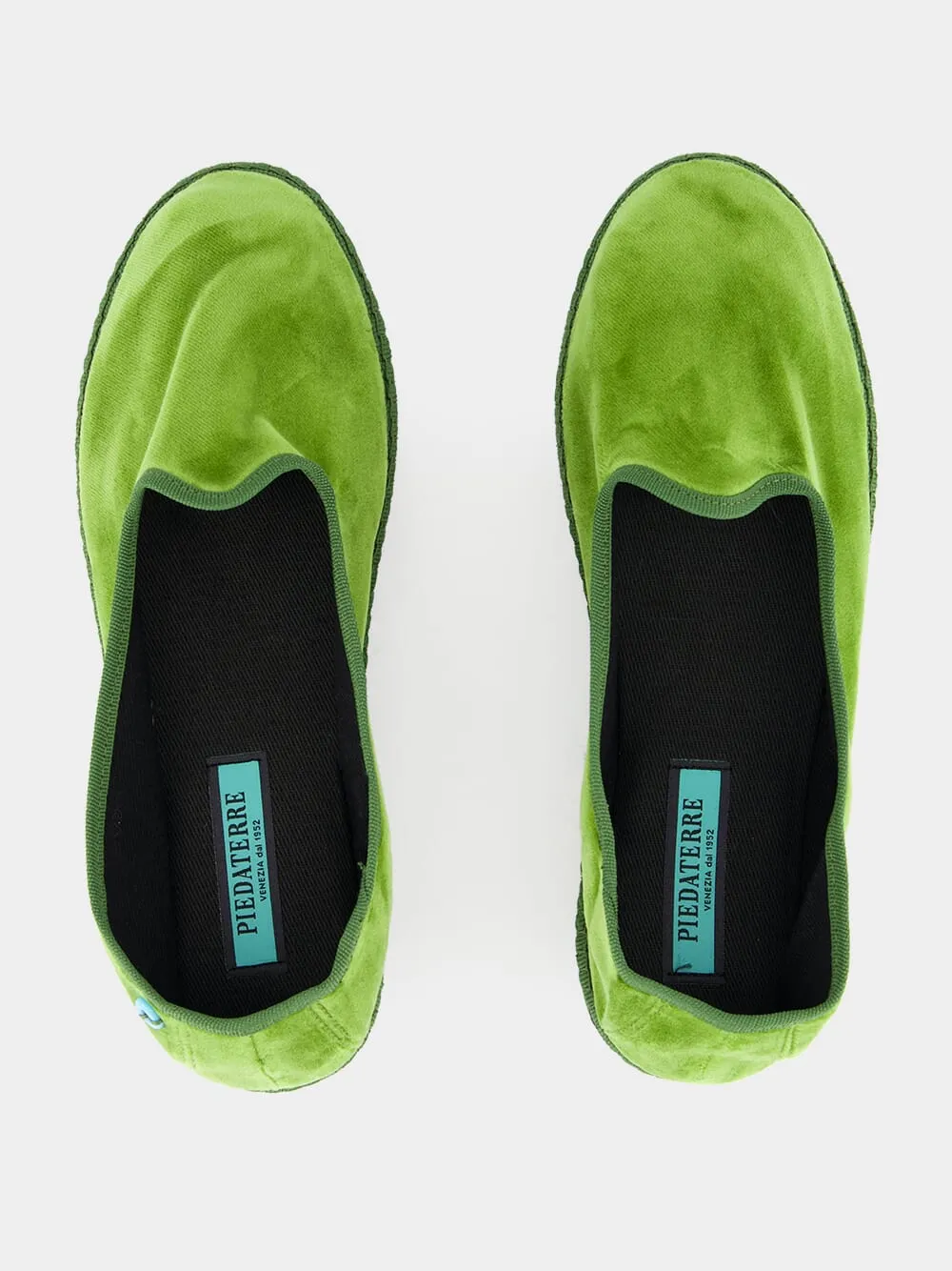 Modigliani Flats in Asparagus Green Velvet