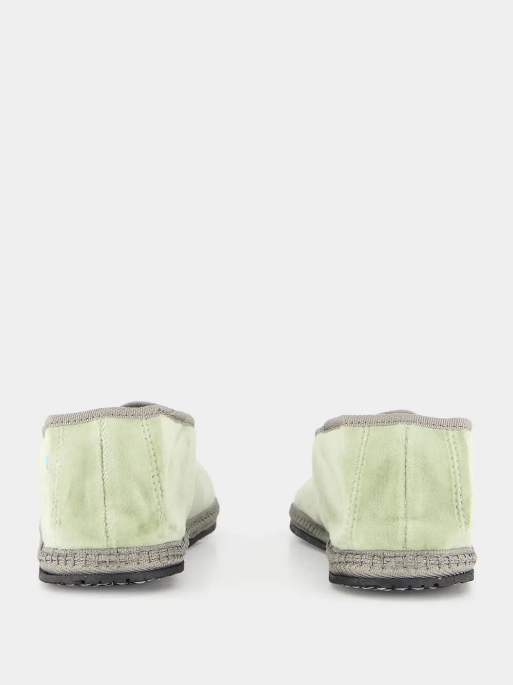 Modigliani Flats in Sage Green Velvet